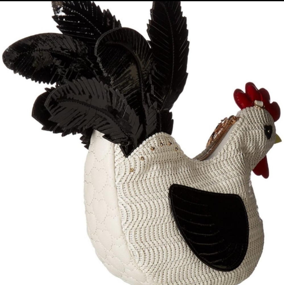 Super Rare! BETSEY JOHNSON Wing Man Rooster Crossbody Shoulder Bag Purse. - Picture 5 of 9